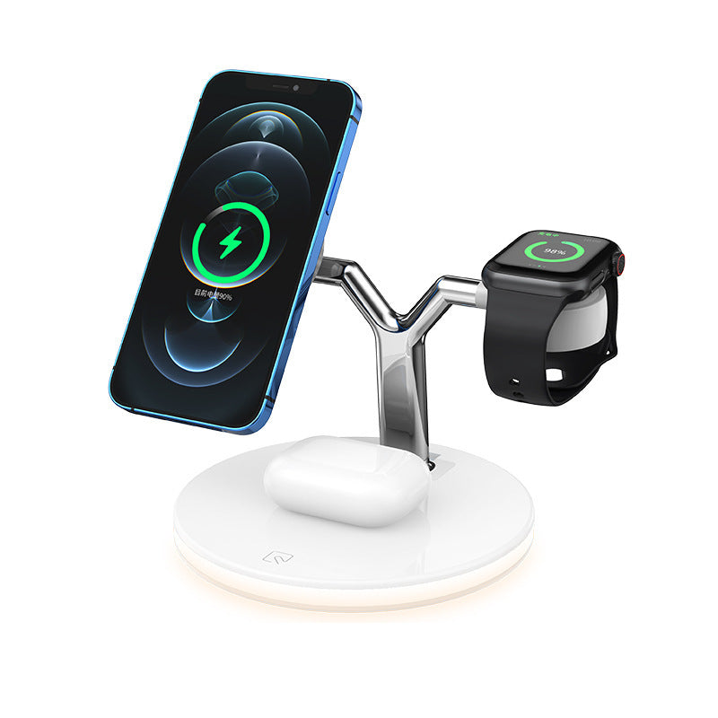 15W 3-in-1 LED Wireless Charger Stand – Fast Charging for Phone, Watch & AirPods