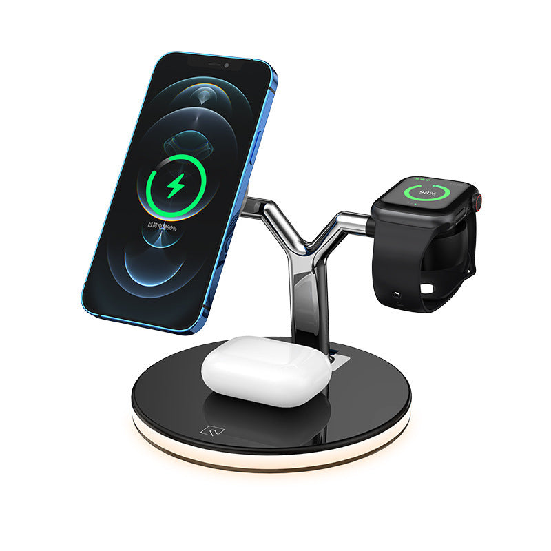 15W 3-in-1 LED Wireless Charger Stand – Fast Charging for Phone, Watch & AirPods