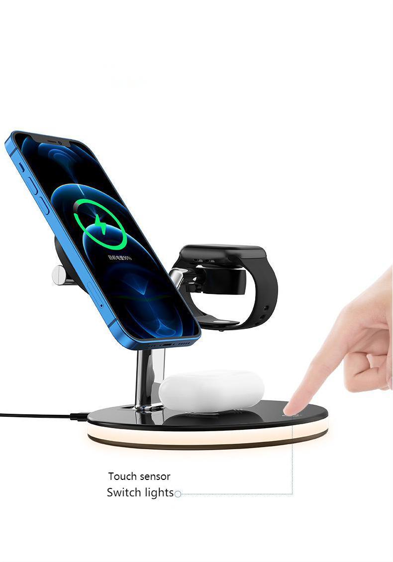 15W 3-in-1 LED Wireless Charger Stand – Fast Charging for Phone, Watch & AirPods