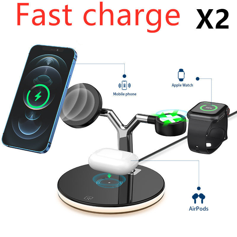15W 3-in-1 LED Wireless Charger Stand – Fast Charging for Phone, Watch & AirPods