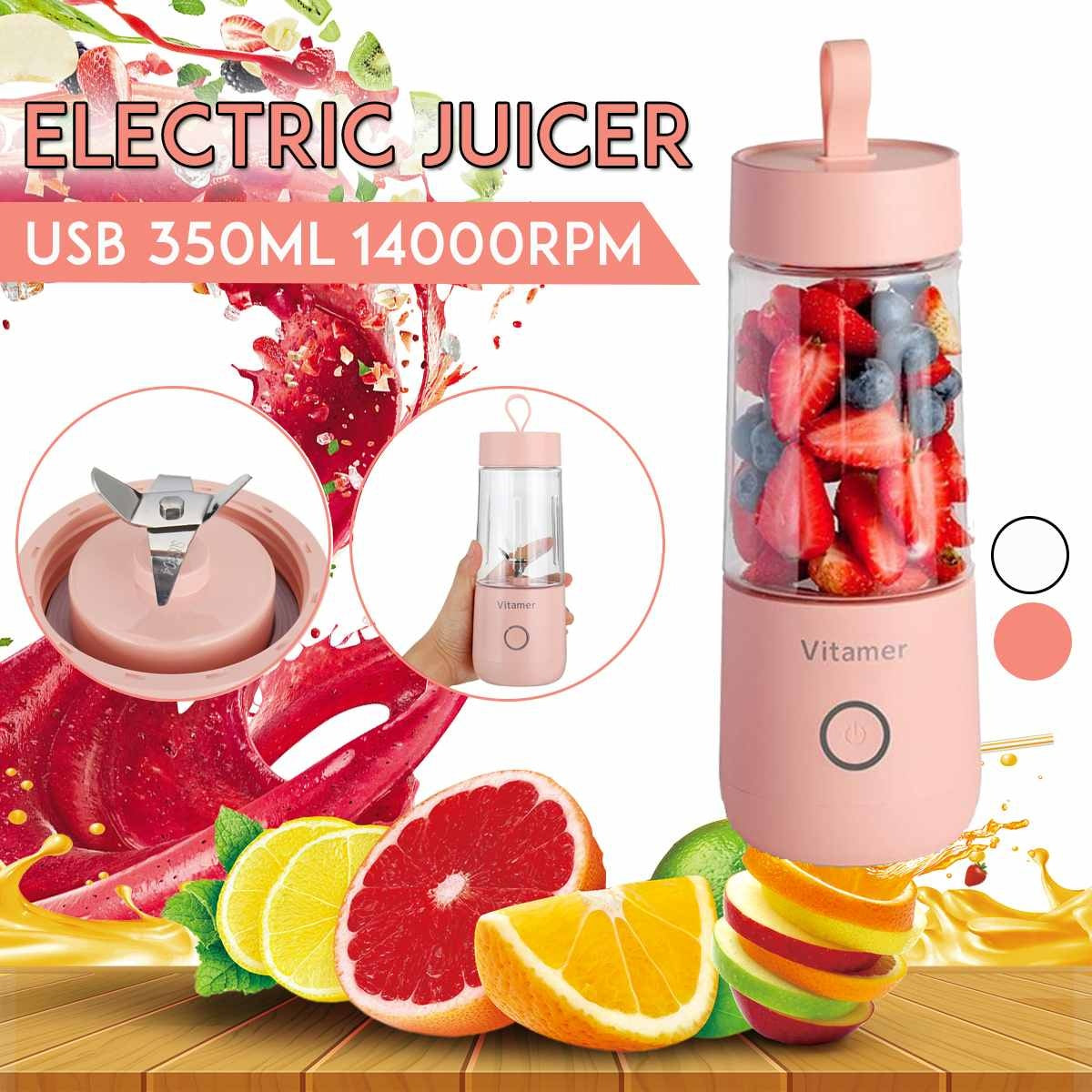 Blend on the Go: Your 350ml Portable USB Rechargable Juice Bottle