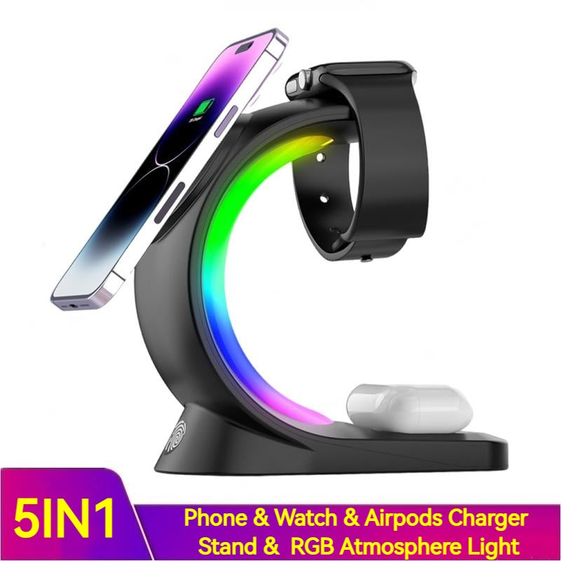 4-in-1 Magnetic Wireless Charger – Fast Station with Ambient Light